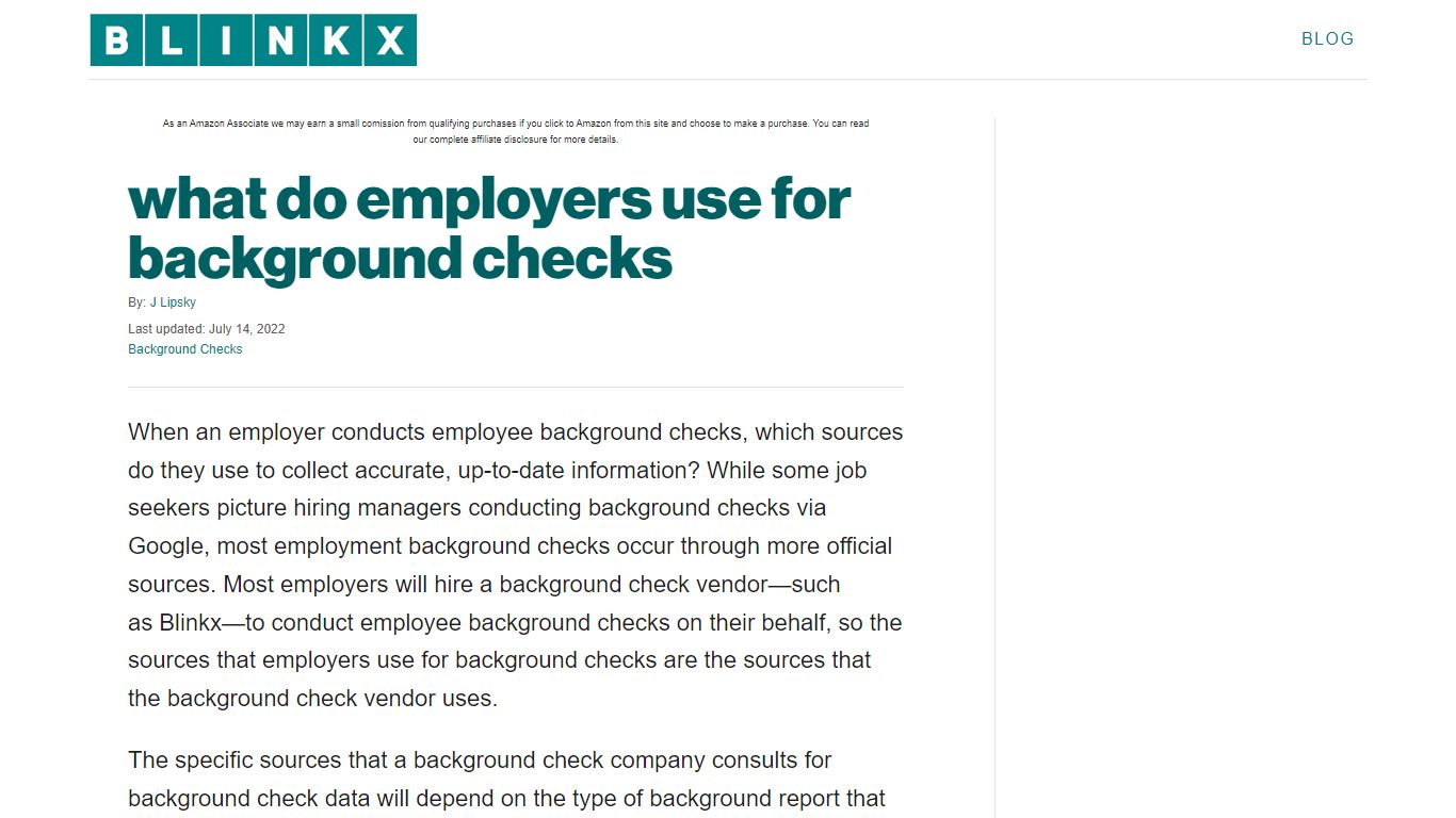 what do employers use for background checks - Blinkx